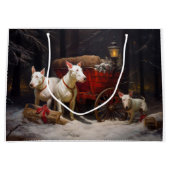 ブルテリアスノイそりクリスマスデコール ラージペーパーバッグ (正面)