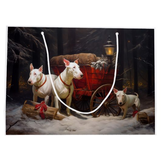 ブルテリアスノイそりクリスマスデコール ラージペーパーバッグ (裏面)