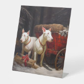 ブルテリアスノイそりクリスマスデコール 台座サイン (正面)