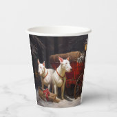 ブルテリアスノイそりクリスマスデコール 紙コップ (裏面)