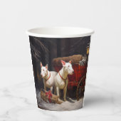 ブルテリアスノイそりクリスマスデコール 紙コップ (正面)