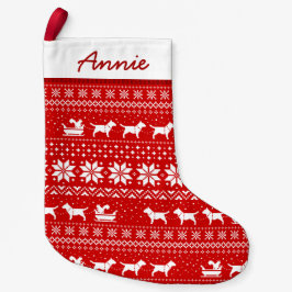 ブルテリアズドッグスレーライドホリデー スモールクリスマスストッキング