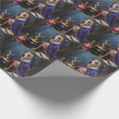 ブルテリアドッグお洒落ハロウィン絵を描ズ ラッピングペーパー (角)