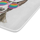 ブルテリアドッグとハートバレンタインデー カッティングボード (角)