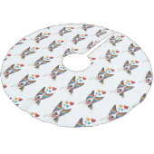 ブルテリアドッグとハートバレンタインデー ブラッシュドポリエステルツリースカート (アングル)