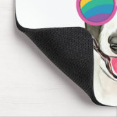 ブルテリアドッグとハートバレンタインデー マウスパッド (コーナー)