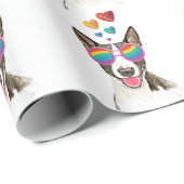 ブルテリアドッグとハートバレンタインデー ラッピングペーパー (ロールコーナー)