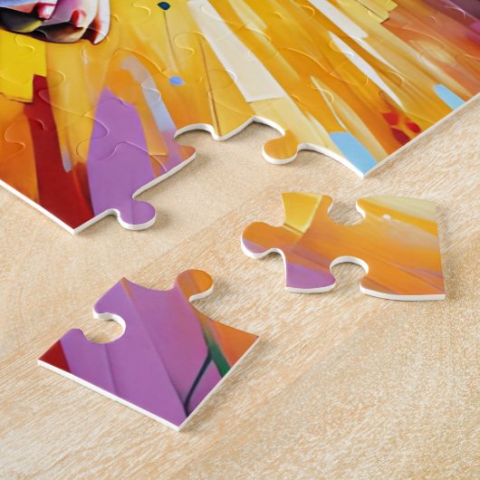 ブルテリアドッグアクリルアートプリントギフト ジグソーパズル (側面)