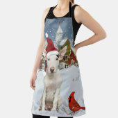 ブルテリアドッグウィンターワンダーランドクリスマスジョイ エプロン (インサイチュ)
