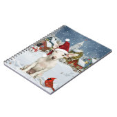 ブルテリアドッグウィンターワンダーランドクリスマスジョイ ノートブック (左側)