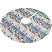 ブルテリアドッグウィンターワンダーランドクリスマスジョイ ブラッシュドポリエステルツリースカート (アングル)