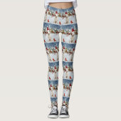 ブルテリアドッグウィンターワンダーランドクリスマスジョイ レギンス (正面)