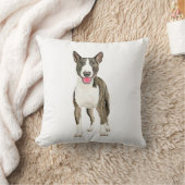 ブルテリアドッグウォーターカラーアート絵画ズ クッション (ブランケット)