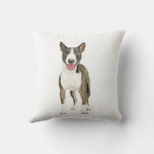 ブルテリアドッグウォーターカラーアート絵画ズ クッション (裏面)