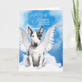 ブルテリアドッグエンジェルペット悔やみや弔慰の損失 カード (正面)