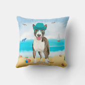 ブルテリアドッグオンビーチ クッション (裏面)