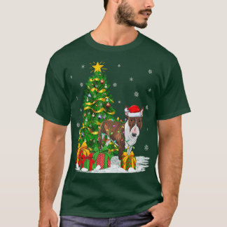 ブルテリアドッグクリスマスツリーサンタブルテリアチ Tシャツ