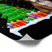 ブルテリアドッグクリスマスツリーライトおもしろいクリスマス ポスター (角)