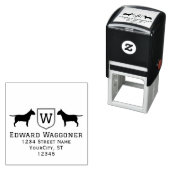 ブルテリアドッグスイニシャルクレスト名住所 セルフインキングスタンプ (インサイチュ)