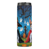 ブルテリアドッグスパンプキンハロウィンおもしろい タンブラー (裏面)