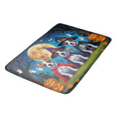 ブルテリアドッグスパンプキンハロウィンおもしろい バスマット (アングル)