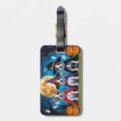 ブルテリアドッグスパンプキンハロウィンおもしろい ラゲッジタグ (裏面縦)