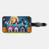ブルテリアドッグスパンプキンハロウィンおもしろい ラゲッジタグ (裏面横)