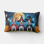 ブルテリアドッグスパンプキンハロウィンおもしろい ランバークッション (裏面)