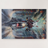 ブルテリアドッグバイオートバイクリスマス ジグソーパズル (横)