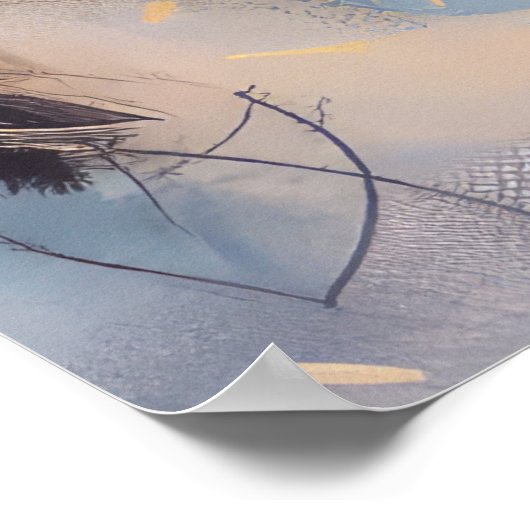 ブルテリアドッグバイオートバイクリスマス ポスター (角)