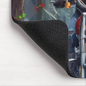 ブルテリアドッグバイオートバイクリスマス マウスパッド (コーナー)