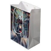 ブルテリアドッグバイオートバイクリスマス ミディアムペーパーバッグ (裏面アングル)