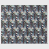 ブルテリアドッグバイオートバイクリスマス ラッピングペーパー (フラット)