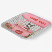 ブルテリアドッグバレンタインデーキスをするス ペーパープレート (傾斜あり)