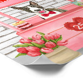 ブルテリアドッグバレンタインデーキスをするス ポスター (角)