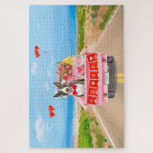 ブルテリアドッグバレンタインデートラックハート ジグソーパズル (縦)