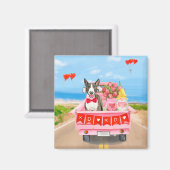 ブルテリアドッグバレンタインデートラックハート マグネット (正面/裏面)