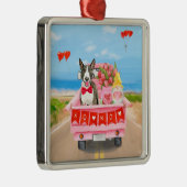 ブルテリアドッグバレンタインデートラックハート メタルオーナメント (右)