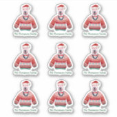 ブルテリアドッグファミリー醜いクリスマスセーター シール (正面)