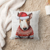 ブルテリアドッグラバークリスマスホリデー クッション (ブランケット)