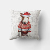 ブルテリアドッグラバークリスマスホリデー クッション (裏面)