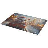 ブルテリアドッグローラーコースタークリスマス カッティングボード (角)