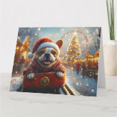 ブルテリアドッグローラーコースタークリスマス カード (正面)