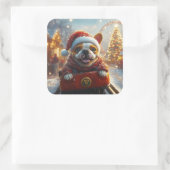 ブルテリアドッグローラーコースタークリスマス スクエアシール (バッグ)