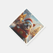 ブルテリアドッグローラーコースタークリスマス スタンダードカクテルナプキン (角)