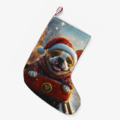 ブルテリアドッグローラーコースタークリスマス スモールクリスマスストッキング (正面 (吊り時))