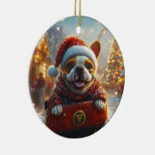 ブルテリアドッグローラーコースタークリスマス セラミックオーナメント (右)