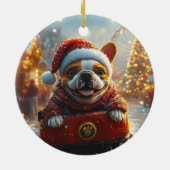 ブルテリアドッグローラーコースタークリスマス セラミックオーナメント (裏面)