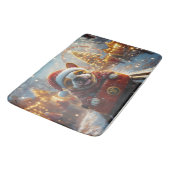 ブルテリアドッグローラーコースタークリスマス バスマット (アングル)