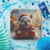 ブルテリアドッグローラーコースタークリスマス ペーパープレート (パーティー)